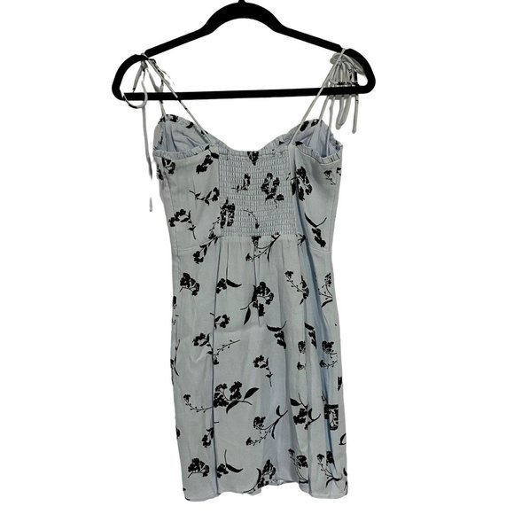 Aritzia Wilfred Fable Heatwave Blue Floral Bustier Style Mini Dress Size 4 NWT - Picture 2 of 9